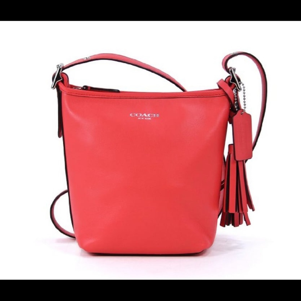 Coach Legacy Red Mini Duffle Bucket Bag